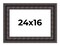 24x16 3.5" Wide Ornate Black Picture Frame - UV Acrylic, Foam Board Backing, Hanging Hardware